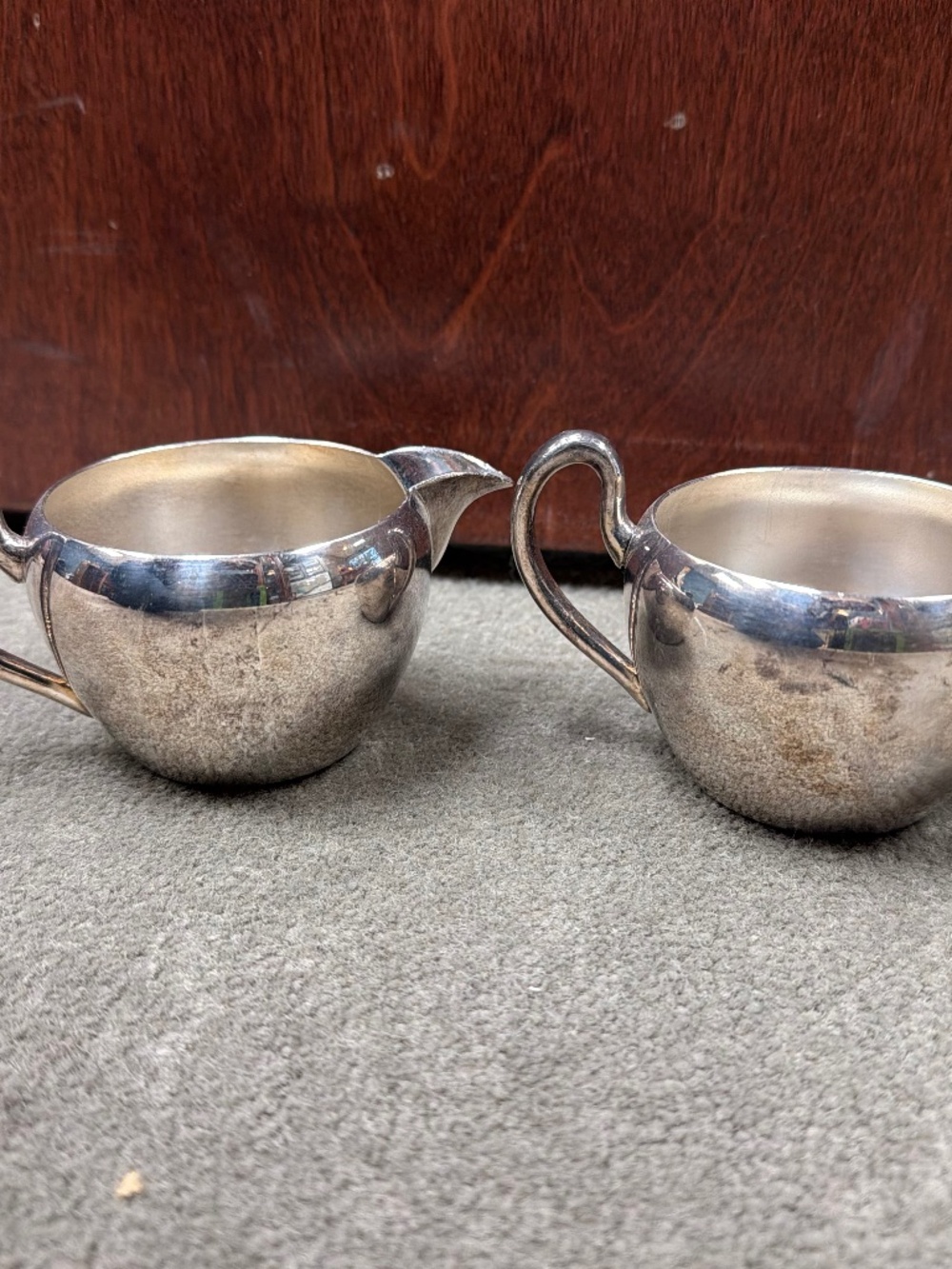 EPC Silver Plated Creamer and Sugar Bowl - As Is - VTG